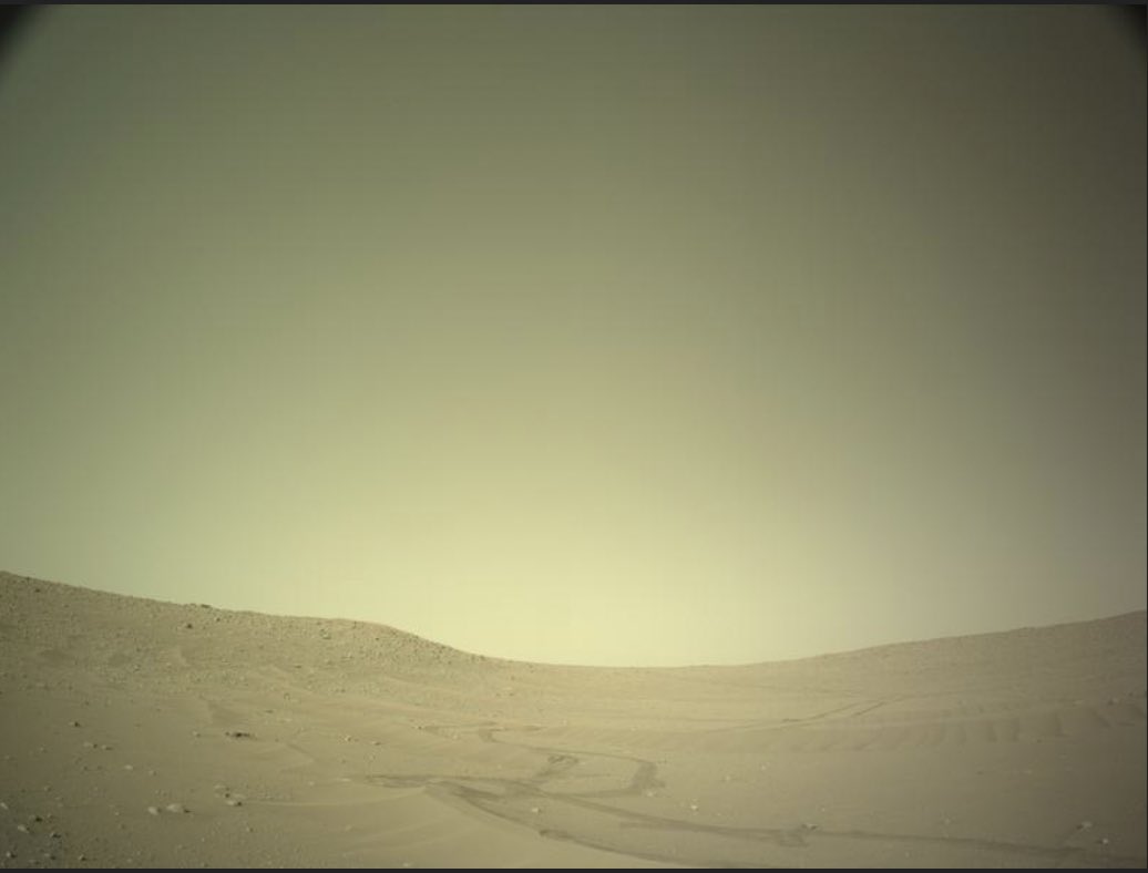 *Percy: No. I was not distracted from observing the interesting rocks. I was warming up to take off…-Later bro! 

On Sol 909 (10, Sept. 2023) #NASAPerseverance hits the road further west heading towards Carbonated Unit, and sets an impressive new record with a 473.92 in length.