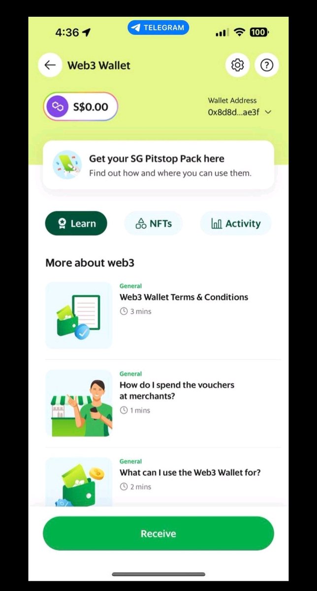 Ahead of #token2049, Grab has just launched a self-custodial Web3 wallet (similar to Metamask) allowing the purchase of NFT Vouchers.

Huge push for #ADOPTION.