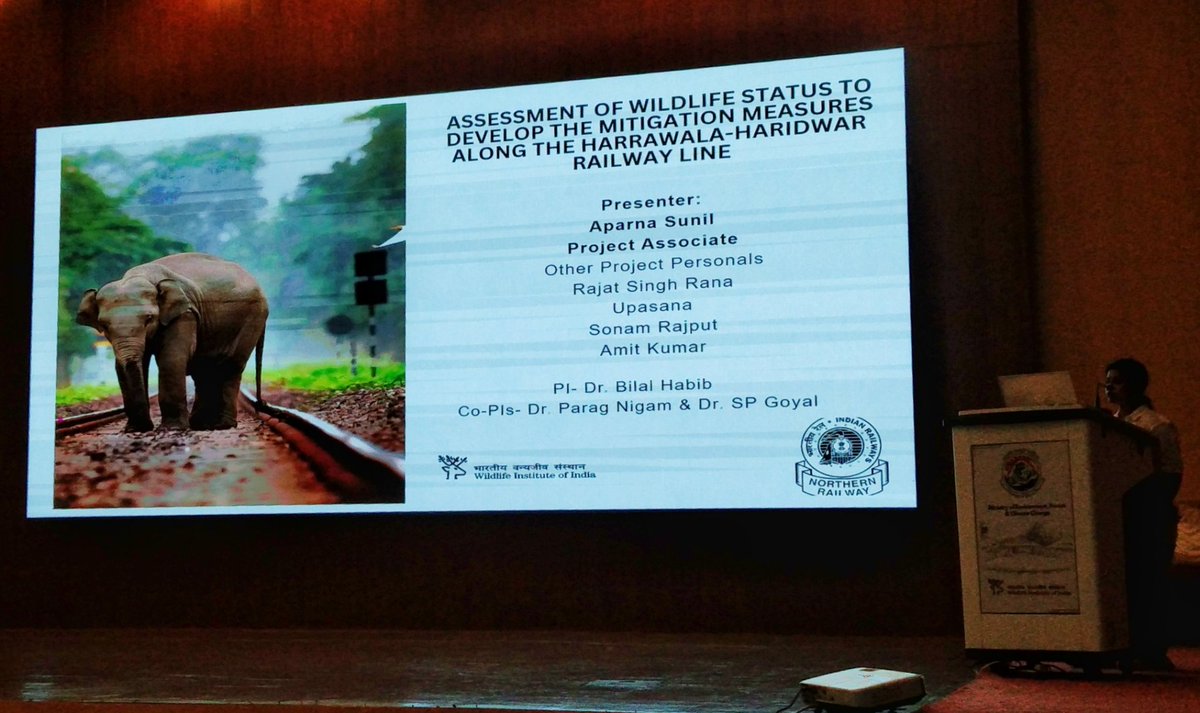 wii_india's tweet photo. Presentation on assessing wildlife and habitat status to develop appropriate mitigation measures on the Harrawala-Haridwar railway line. #IARS2023 @moefcc, @RajajiNPark, @drm_mb, @wii_india, @wildwithwolves, @paragnigam09 https://t.co/ECbXUIa6qk