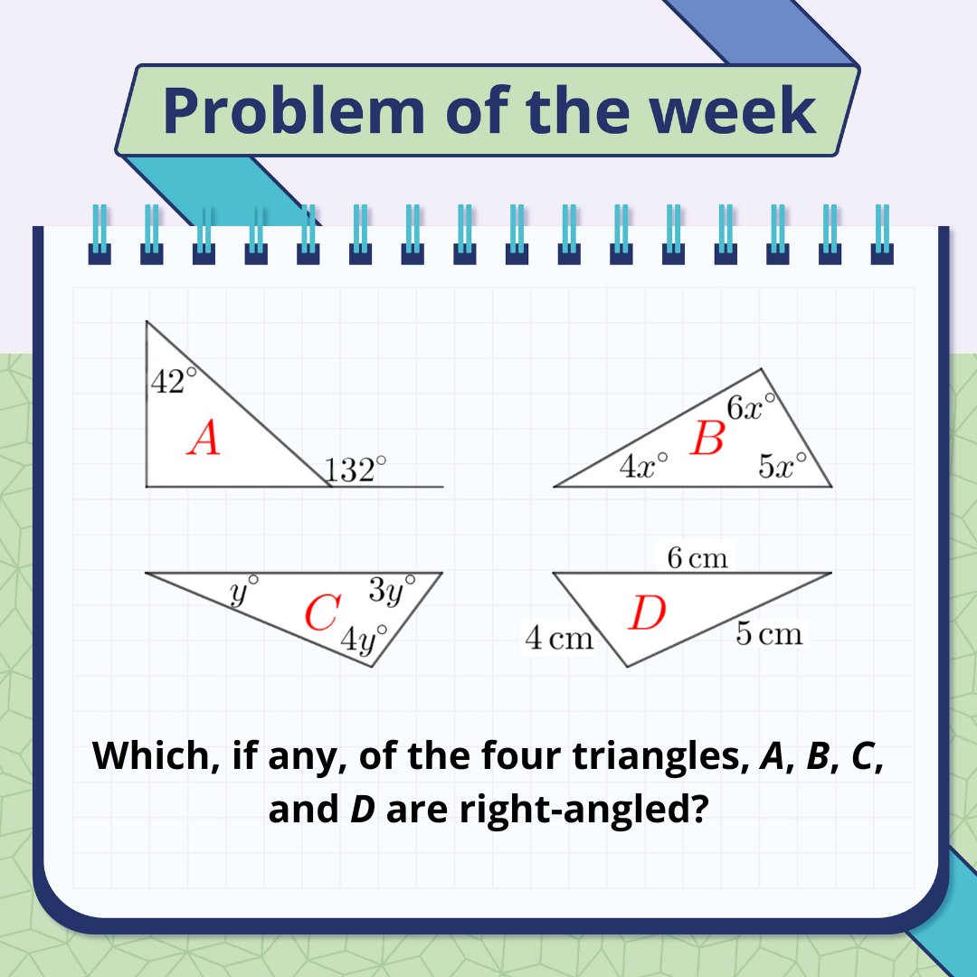 Problem of the Week 33!

Please do not comment the solution so others can work it out too. Instead, like this post or comment a thumbs up if you think you have the correct answer!

The solution will be posted on Thursday at 4pm.

Happy Solving!

#Maths #UKMT #Problem