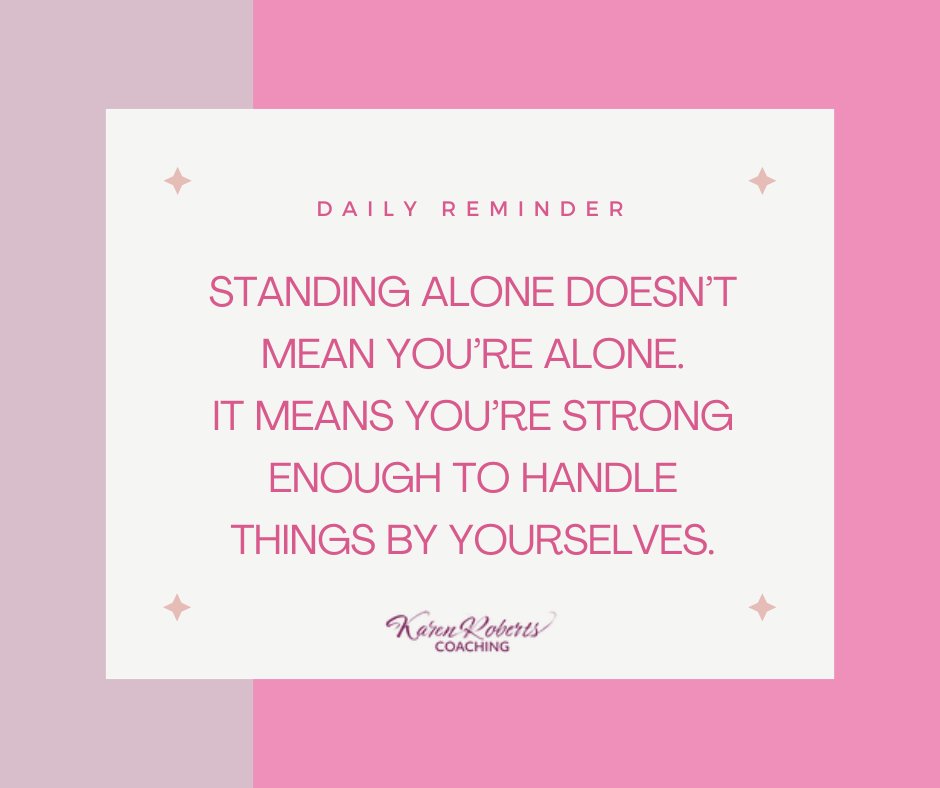 krobertsfitness's tweet image. Standing alone doesn’t mean you’re alone. It means you’re strong enough to handle things by yourselves.

#StrengthInSolitude
#EmpowerYourself
#IndependentStrength
#SoloStrength
#Karenrobertscoaching
