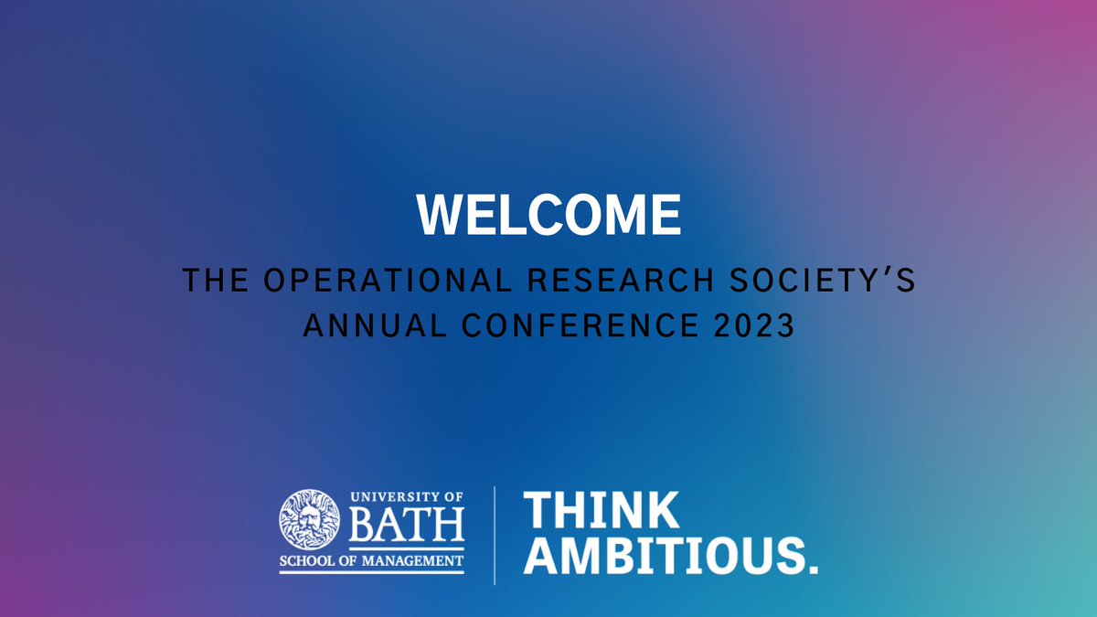 University of Bath School of Management (@bathsofm) on Twitter photo Welcome to everyone joining the <a href="/TheORSociety/">The OR Society</a>'s annual conference over the next few days.
Find out about the event programme ⬇️
theorsociety.com/events/annual-…
#OR65 Welcome to everyone joining the <a href="/TheORSociety/">The OR Society</a>'s annual conference over the next few days.
Find out about the event programme ⬇️
theorsociety.com/events/annual-…
#OR65