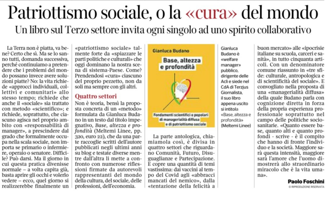Gianluca Budano (@gbudano) on Twitter photo Una recensione che arricchisce il libro fino a diventarne una naturale prosecuzione.
Grazie <a href="/Corriere/">Corriere della Sera</a> <a href="/CorriereBN/">CorriereBuoneNotizie</a> per aver partecipato attivamente a diffondere la battaglia che abbiamo innescato con questa fatica letteraria, per una cura autentica dell'individuo e della comunità! Una recensione che arricchisce il libro fino a diventarne una naturale prosecuzione.
Grazie <a href="/Corriere/">Corriere della Sera</a> <a href="/CorriereBN/">CorriereBuoneNotizie</a> per aver partecipato attivamente a diffondere la battaglia che abbiamo innescato con questa fatica letteraria, per una cura autentica dell'individuo e della comunità!