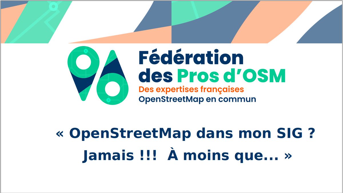 J-1 pour les #GeoDataDays. Demain je tenterai avec Alban Vivert et au nom de la @fprosm, de lever les derniers freins à l'utilisation des données #OpenStreetMap dans votre SIG.
RV à 13h45 pour le Grand Défi 'Des Géodata en commun aux #Geocommuns'