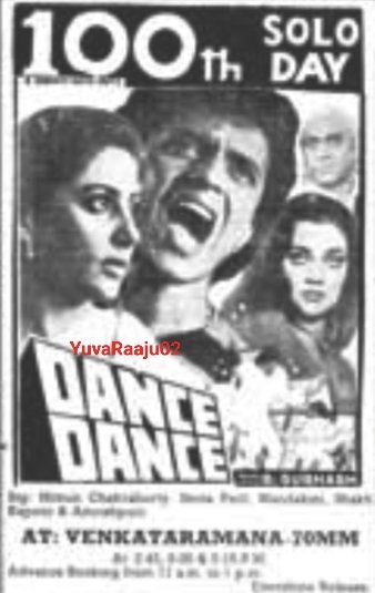 YuvaRaaju02's tweet photo. #36YearsForDanceDance
Starring: @mithunda_off 

Hyd - VENKATRAMANA70MM - 155DAYS RUN 💥 🔥 Replaced with #Kaamyabi

Secbad - NATRAJ - 49Days RUN 💥 Replaced with #SadakChhap https://t.co/5lJOIs1qQv