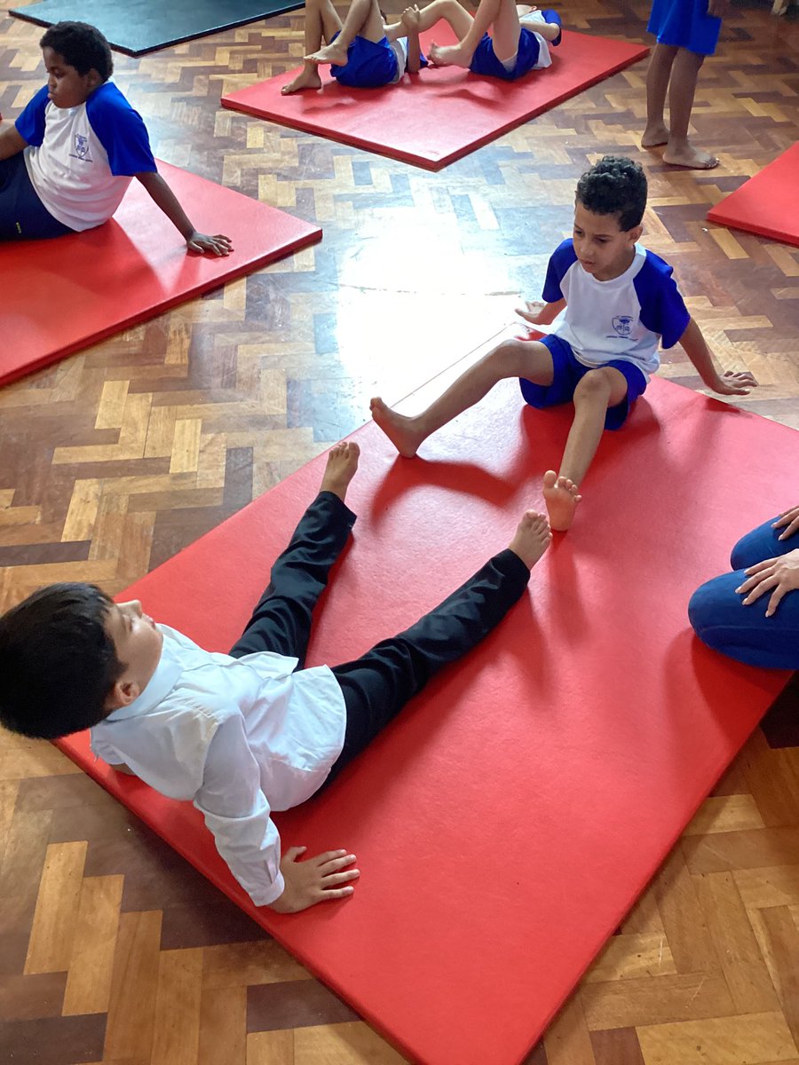 We enjoyed our first PE lesson. We worked on our symmetrical and asymmetrical balances. #stmpe