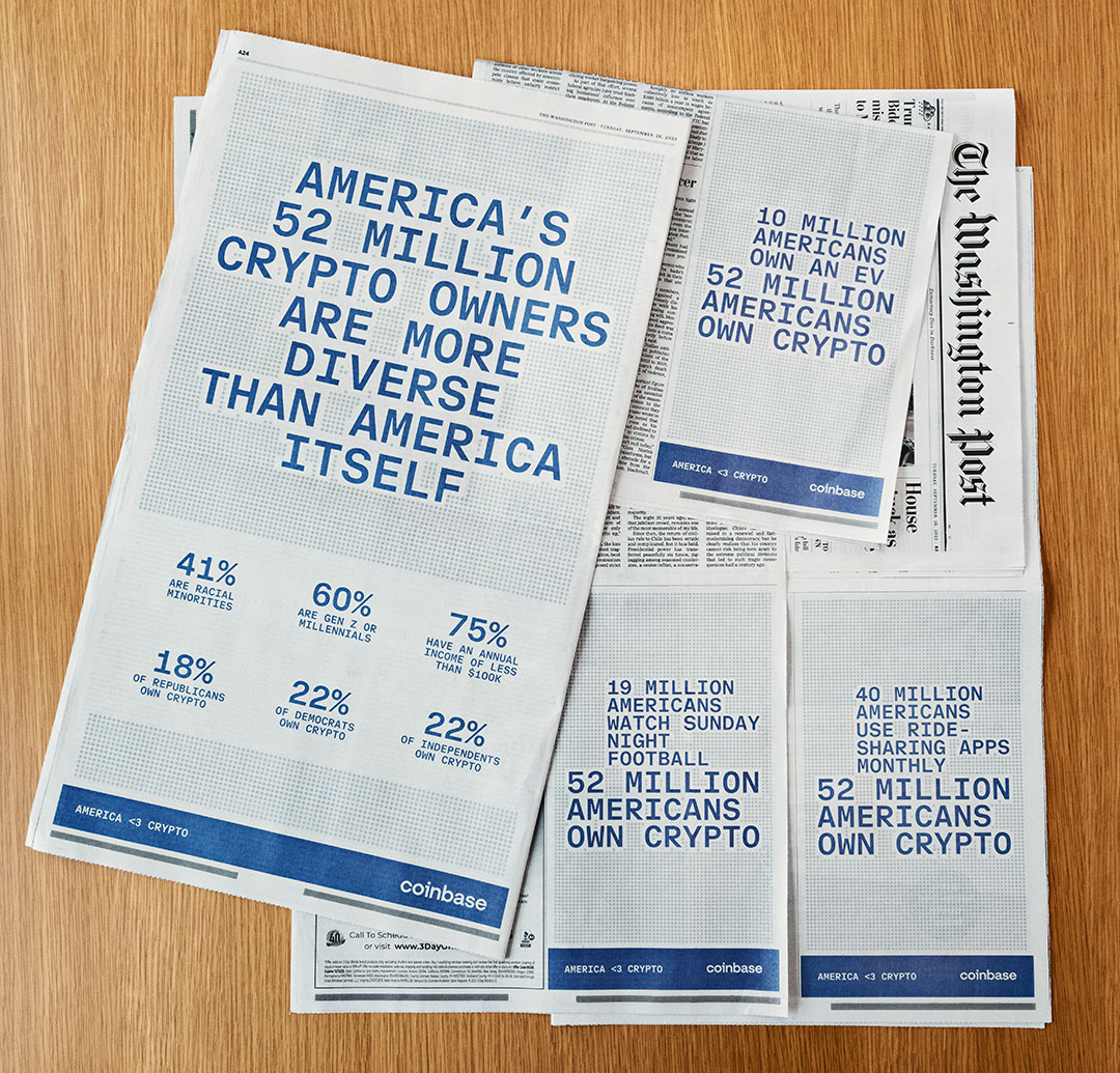 52 million Americans own crypto, which should be front-page news. But in the meantime, it’s back-page and quarter-page news in the @washingtonpost, today and tomorrow. #StandWithCrypto