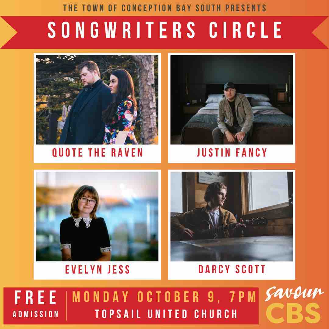 TownofCBS's tweet photo. Join us for an intimate evening of stripped-down performances and storytelling from some our finest musicians. 

Host Justin Fancy, along with Darcy Scott, Evelyn Jess, and Quote the Raven will share their favourite songs and then unravel inspirations behind them. 🎶 

#SavourCBS https://t.co/LnUeQVeTWP