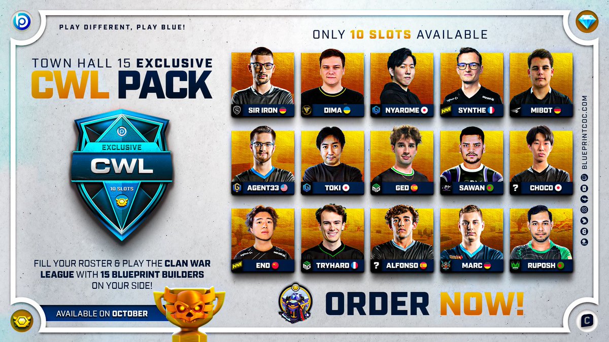 🤩 CWL WEEK is closing by &amp; the October CWL Pack has been opened! Get your Blue Defences ready!

🚨 Subscribe now and get 15% OFF FOREVER!

Check out the blog to know what you are getting with this pack 🔽

blueprintcoc.com/blogs/exclusiv…

#ClashOfClans | #ClashOn | #ClanWarLeague