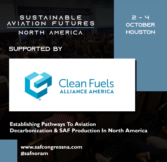 Today, leaders across the industry will meet in Houston to strategize on the growing #SAF market at the Sustainable Aviation Futures North America Congress. Clean Fuels is proud to support these efforts as we work toward decarbonizing aviation. ✈️ #BetterCleanerNow