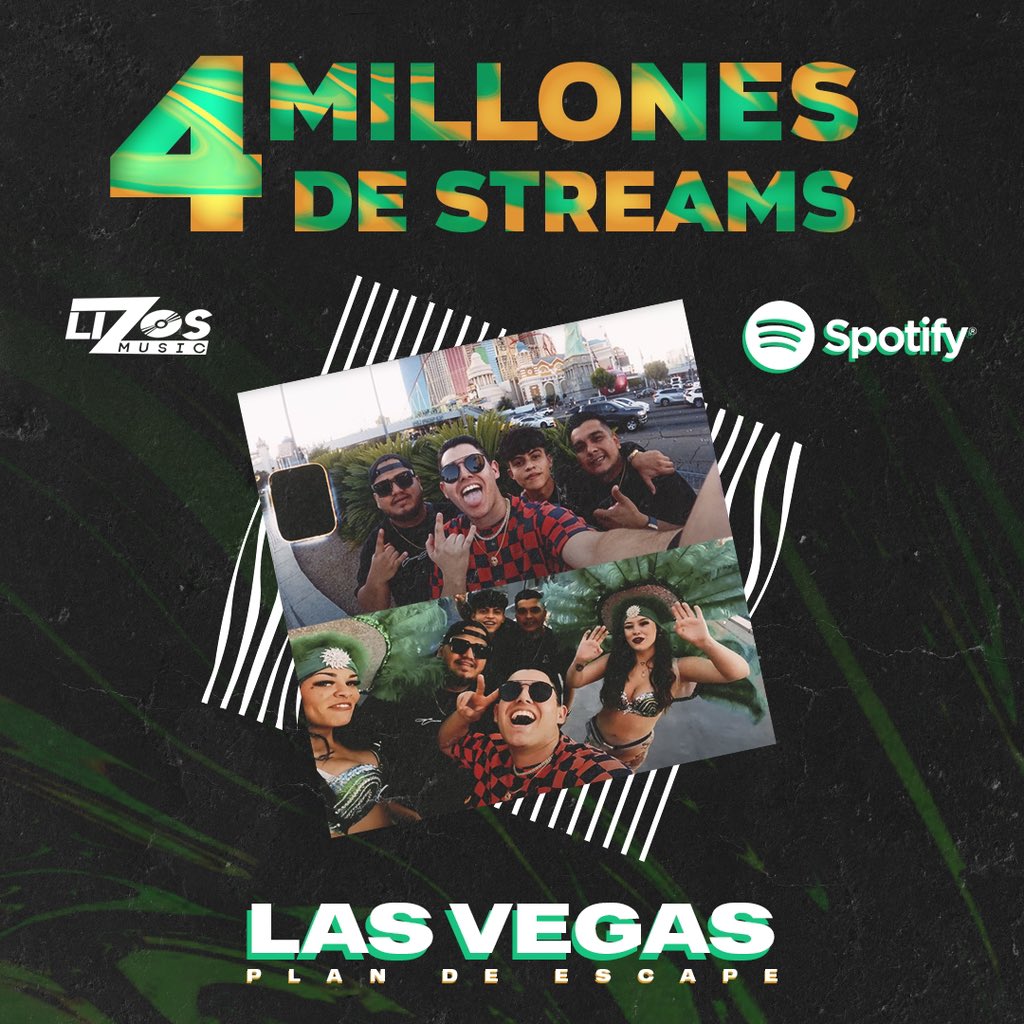LizosMusic's tweet photo. Felicitaciones a #PlanDeEscape porque “Las Vegas” ha superado los ¡4,000,000 de reproducciones en Spotify! El talento y autenticidad de Plan de Escape son claros, proyectándose en cada stream. ¡Ya queremos escuchar su nueva música! https://t.co/YM8VBWhpzn