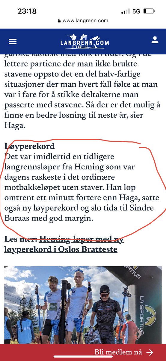 Verdensmester i orientering, Kasper Fosser, omtalt som "tidligere langrennsløper" på langrenn.com etter å ha satt løyperekord og satt alle, inkl. langrennsløpere, ettertrykkelig på plass….

😊🤷‍♂️