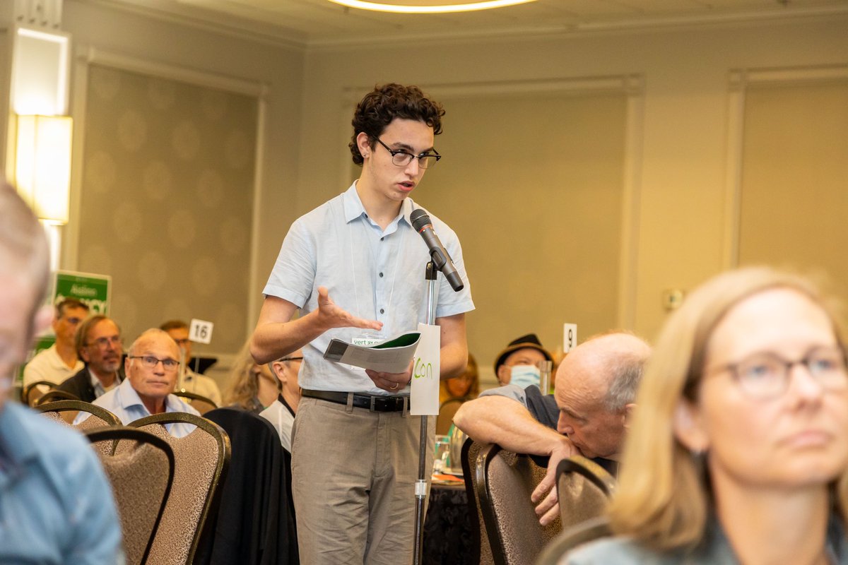 seangarciagpo's tweet photo. Some highlights from #GPO23 💚

Thank you to each and everyone of our passionate #YoungGreens who took part in our policy process & plenary 

This is what #YouthParticipation looks like — keep it up @YGOntario 

Here’s what Young Greens accomplished at our 2023 @OntarioGreens Convention: 

💚 We ratified Article 9 of our YGO Constitution (Equity) & adopted an official YGO Code of Conduct 

💚 We hosted a Young Greens Organizing Workshop and shared what has inspired us as Young people, to become engaged 

💚 We participated in our largest ever Canvass in Kitchener Centre in support of @voteclancy 

💚 We hosted in our largest Youth Caucus meeting in-person and introduced the new role of the Youth Equity Officer 

💚 We celebrated our achievements from the past year, and set forth our goals for putting what we’ve learned into practice for the coming year

Most importantly, we had a lot of fun doing it together