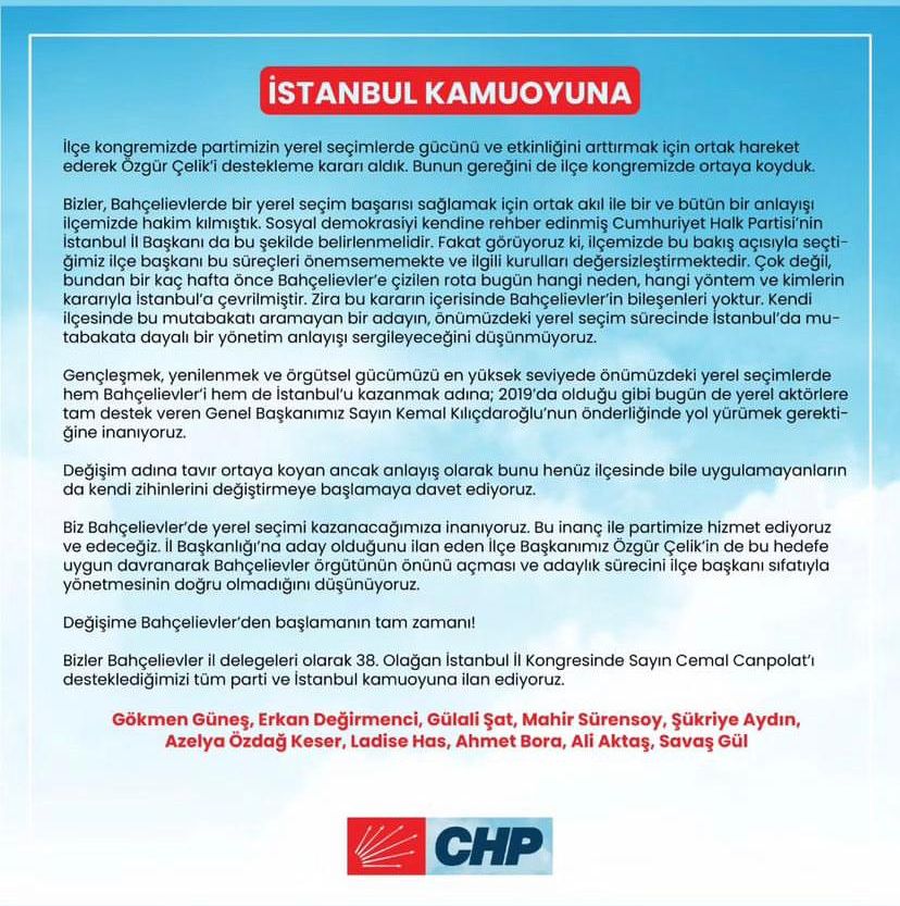 Cemal Canpolat'a imza verdiği iddia edilen Bahçelievler İl Delegesi Savaş Gül, imzasını Özgür Çelik'e verdiğini açıkladı.