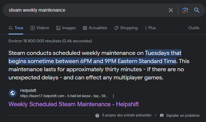 Cyn0my's tweet photo. @Steam Weekly reminder Steam maintenance every tuesday https://t.co/4Iafit6Nn9