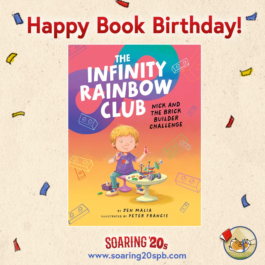 Soaring20sPB's tweet photo. Happy #bookbirthday to THE INFINITY RAINBOW CLUB written by @JenMaliaBooks and illustrated by Peter Francis. A story about the universal struggle of learning to work together on a team, told from the perspective of an autistic child. #autistic #edutwitter https://t.co/QIeh5fxDao