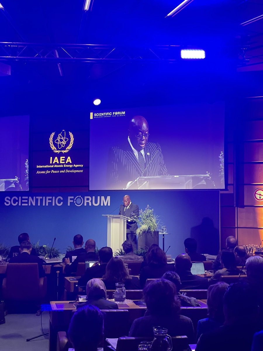 fawadazizi22's tweet image. The president of Ghana 🇬🇭 delivering a speech at the 67th #IAEA general conference in Vienna, Austria. 

#Ghana #UNvienna #IAEAGC67