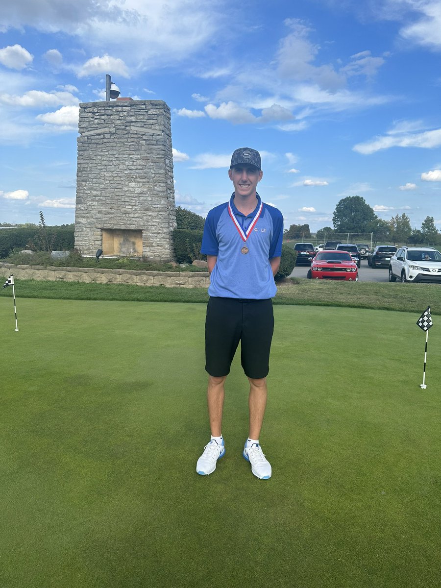 NewCathAthletic's tweet photo. Congratulations to senior Caleb Eaglin @EaglinCaleb on shooting a 2 over par 74. He finished tied for 6th overall &amp; qualified for next week’s state championship in Bowling Green https://t.co/OrdYr3rnbf
