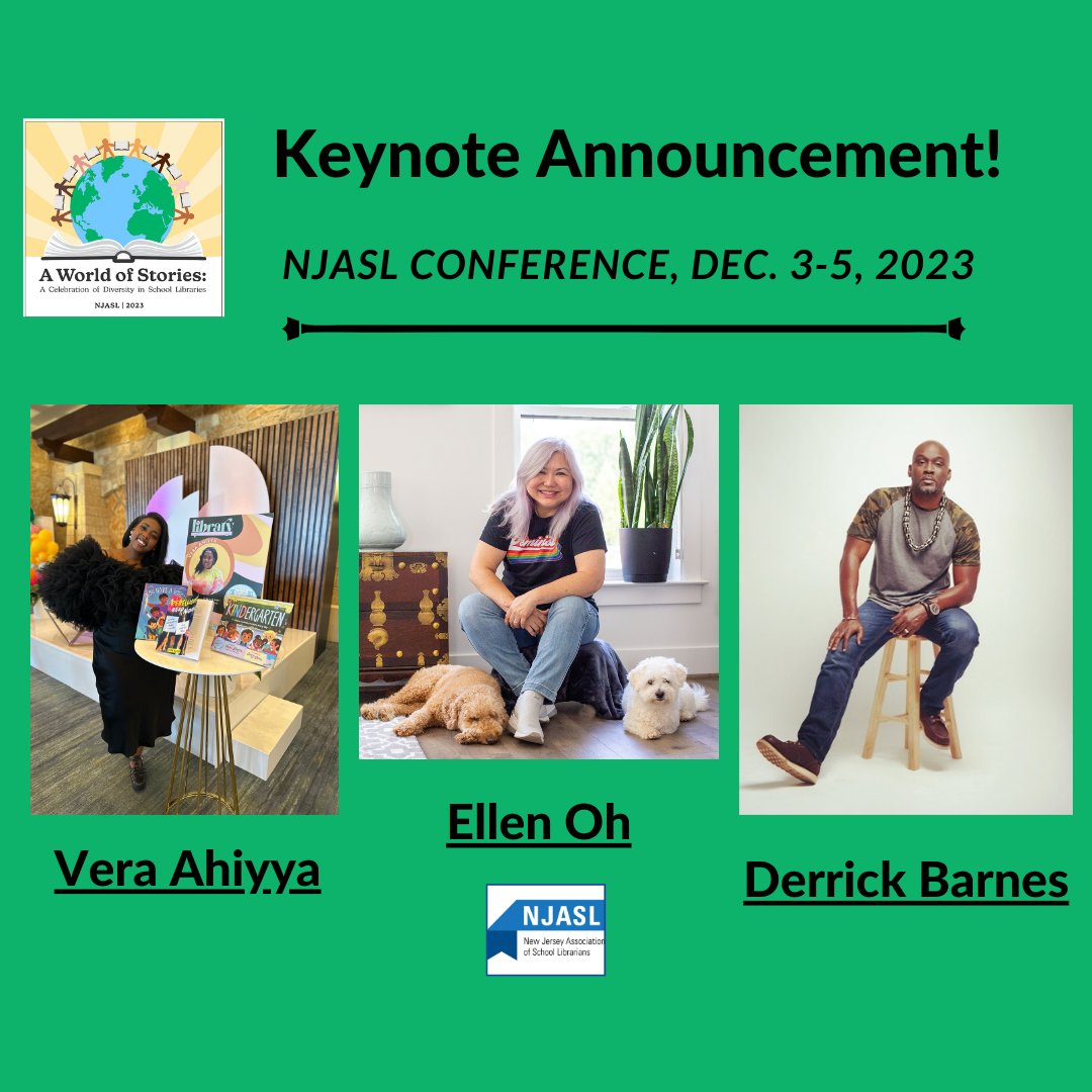 Have you SEEN the incredible keynote speakers joining us at #NJASL23? You DON'T want to miss this annual - it's gonna be a banger! Join us for 'A World of Stories'! Get registered at njasl.org/fallconf