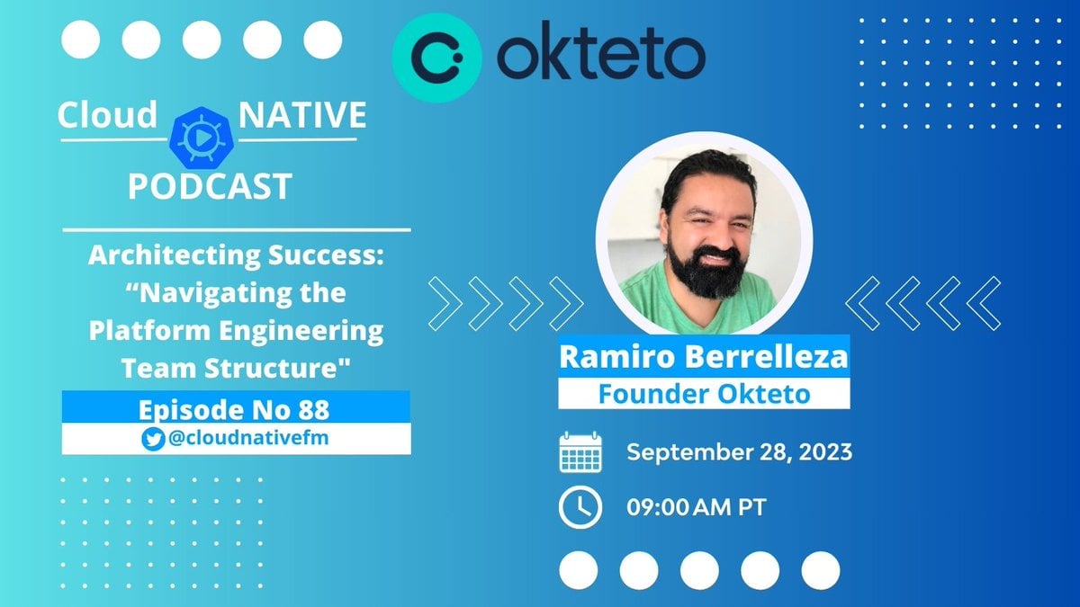 Building a high-performing platform engineering team is essential for any org's success. Where do you start?
- Expert Insights
- Real-World Stories
- Best Practices
Going live next week Sept 28th 9 am PT / 12 pm ET
<a href="/rberrelleza/">Ramiro Berrelleza</a> on <a href="/cloudnativefm/">Cloud Native Podcast</a>