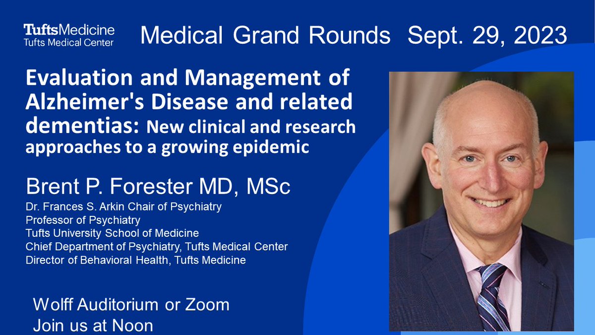 This Friday! Lucky to have @BrentForester as our new colleague @TuftsMedicalCtr @TuftsMedSchool and to benefit from his expertise on #dementia care. @hboucher3 @paulsummergrad