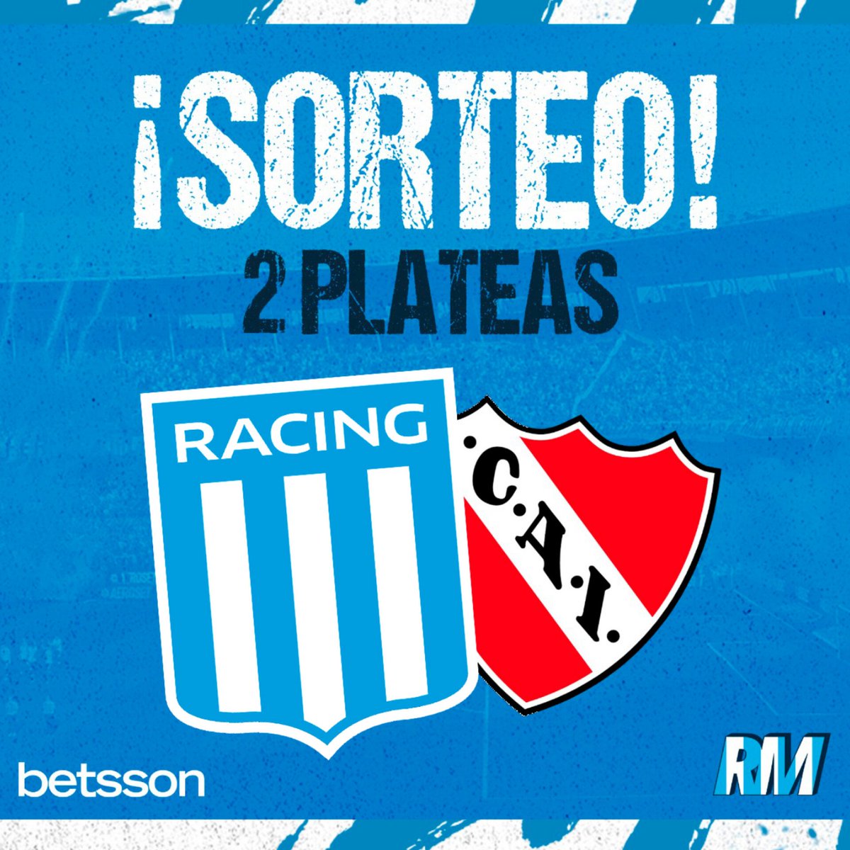 ¡¡TREMENDO #SORTEO!! 💣🔥

¿QUERES GANAR PLATEAS PARA EL CLÁSICO DE AVELLANEDA ENTRE #RACING - #INDEPENDIENTE? 🎟️

👉 Seguí a @Racingmaniacos

👉 Dale RT y etiquetá a tus amigos

✅ ¡LISTO! El viernes anunciamos el ganador que saldrá sorteado entre los que participaron en #TW/#IG