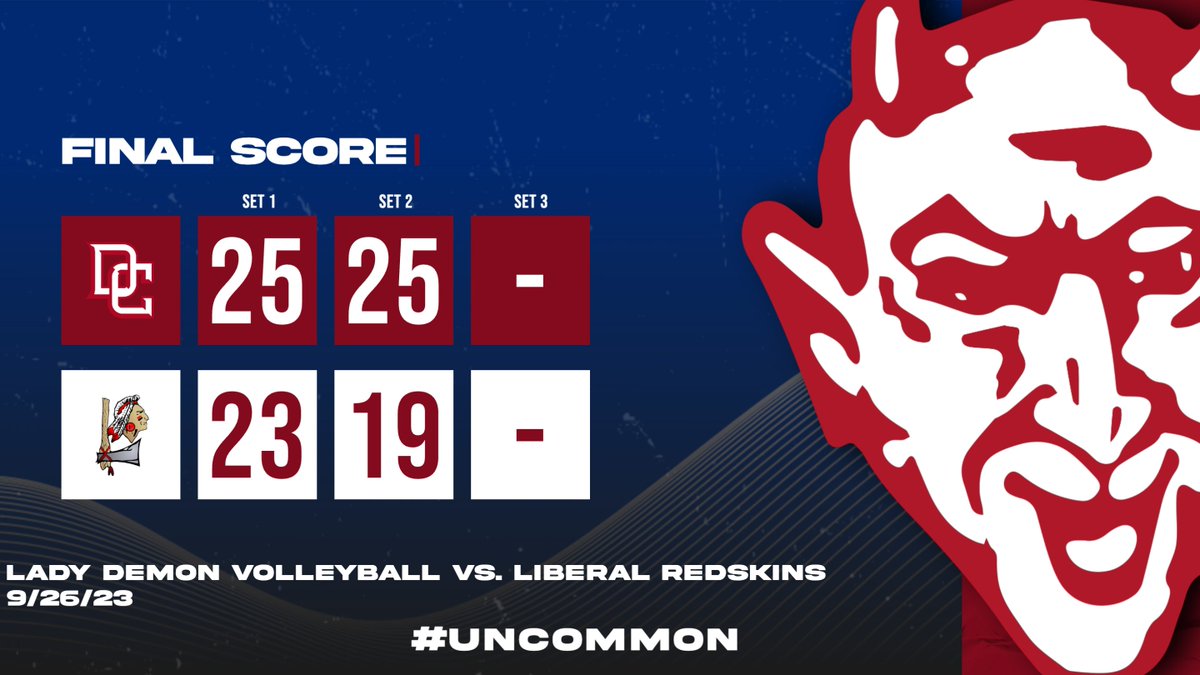 RedDemonSports's tweet image. Lady Demons win in 2 sets.  They have a game off and then will take on Garden City.  #uncommon