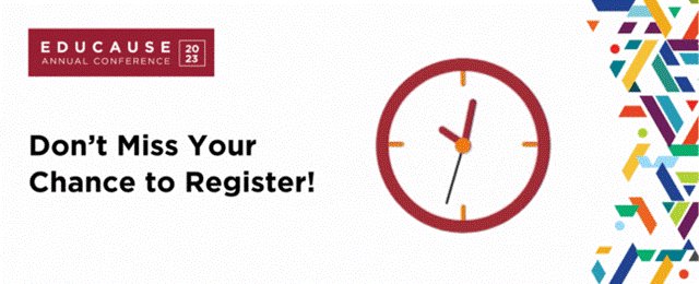 EveryLearnerNet's tweet image. The wait is almost over, but you still have time to join the biggest event of the year for #highered #technologyprofessionals and #solutionsproviders! The @EDUCAUSE #AnnualConference is only weeks away, so your last chance to register is officially now: ow.ly/zku950PPRgC