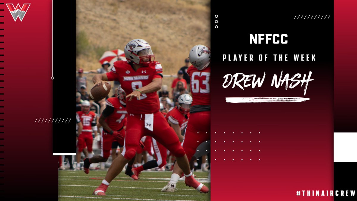 WCUMountaineers's tweet photo. Drew Nash earns National Football Foundation Colorado Chapter honors after a dominate showing last weekend. #ThinAirCrew @MountaineerFB @rmac_sports https://t.co/6aKOZ6Ez8p