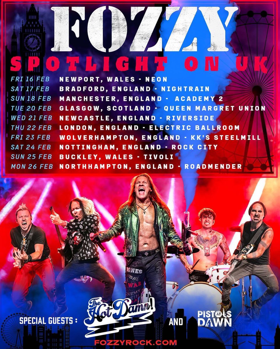 📣📣📣 NEW TOUR ANNOUNCEMENT! 📣📣📣

We are absolutely pumped to be hitting the road in February supporting the mighty @FOZZYROCK with @_PistolsAtDawn_ along for the ride💪

CHOKESLAMS AT THE REEEAAADDDDYYYY…. WE CAN’T WAIT TO POWERBOMB OUR WAY AROUND THE UK ONCE AGAIN! 🤼‍♀️🩵💃🏽