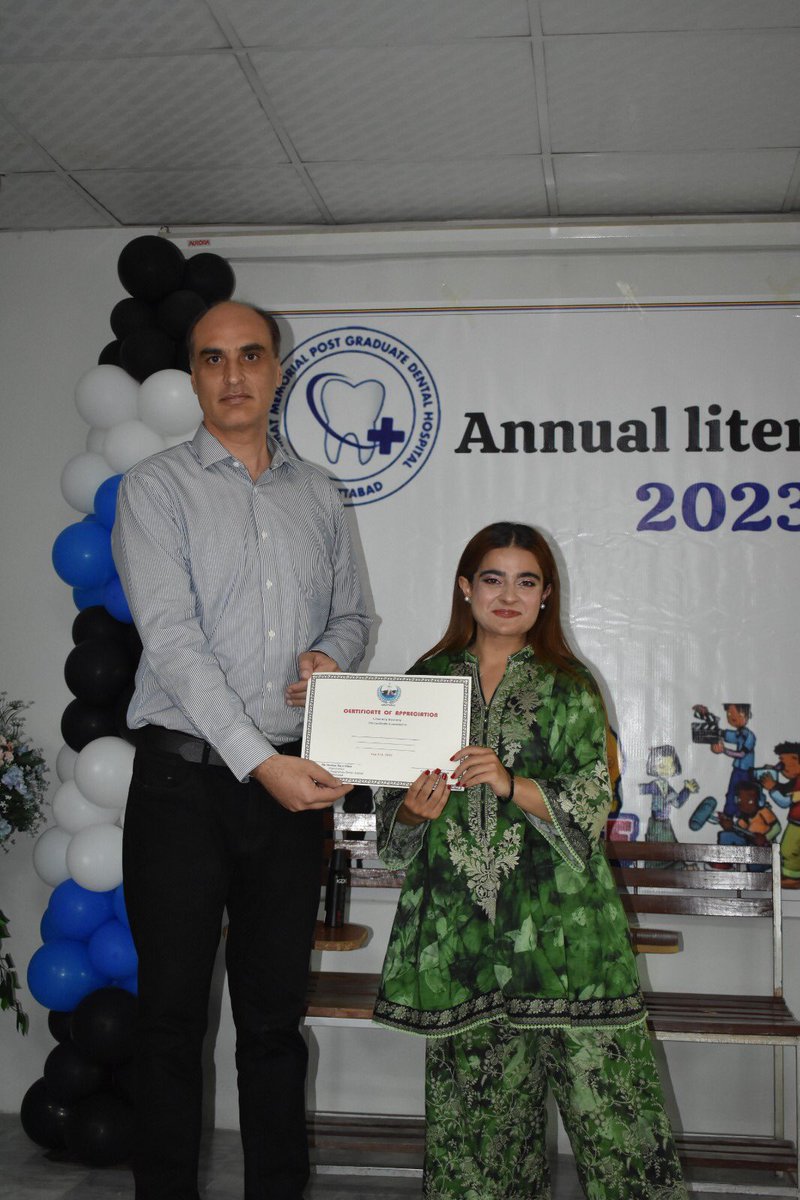 RMH_Officials's tweet photo. Rehmat Memorial PG Dental Hospital hosted a literary extravaganza on Sep 16, 2023, led by Women Dental College Abbottabad Literary Society. Prof. Dr. Shahid Khan chaired this enriching event, featuring Qirat, Naat, debates, drama, &amp; awards. It concluded with his words of wisdom. https://t.co/yRvIVVI7dk