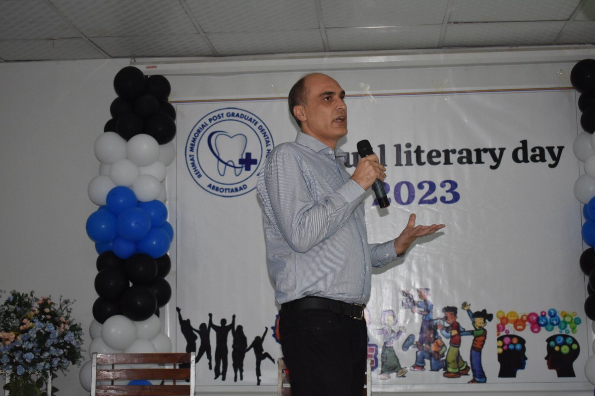 RMH_Officials's tweet photo. Rehmat Memorial PG Dental Hospital hosted a literary extravaganza on Sep 16, 2023, led by Women Dental College Abbottabad Literary Society. Prof. Dr. Shahid Khan chaired this enriching event, featuring Qirat, Naat, debates, drama, &amp; awards. It concluded with his words of wisdom. https://t.co/yRvIVVI7dk