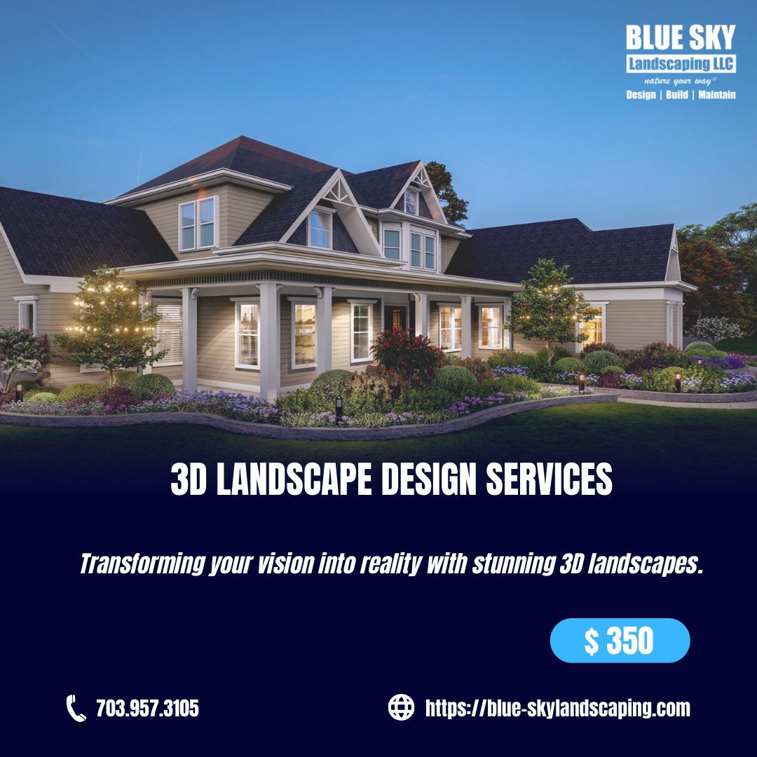 BlueSkyLScaping's tweet photo. Transform your outdoor space into a breathtaking oasis with Blue Sky Landscaping's 2D and 3D rendering services. See your vision come to life today!
Contact us and have free consultation
https://t.co/hUQ32RJpR8
#BlueSkyLandscaping #LandscapeDesign #2DRendering #3DRendering https://t.co/DAhXC1v0kr