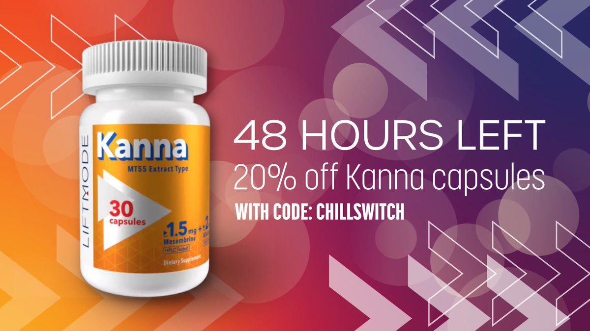 In case you missed it… Our original, full-strength KANNA CAPS 20% off w/ code: CHILLSWITCH >> ENDS IN 48 HOURS. Don’t miss out! #loveliftmode #kanna #vibes #sale #chillvibesonly #unwind