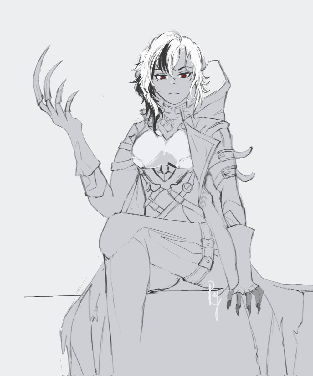_rey384_'s tweet photo. #Arlecchino wearing Raven's outfit from Honkai Impact 3rd

#art #illustration #sketch #Genshinlmpact https://t.co/v2y7aeHca5