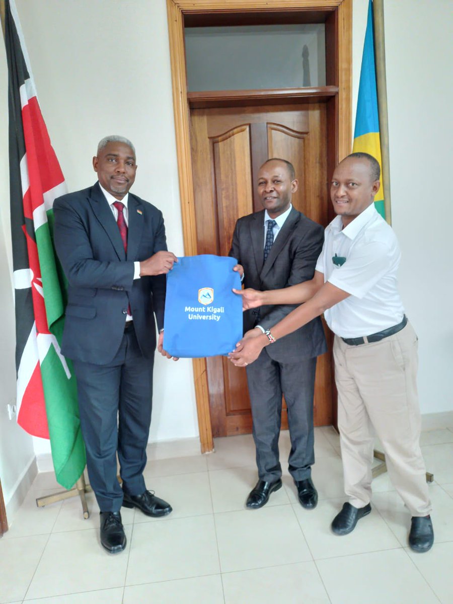 (2/2) The University, which was initially a campus of Mount Kenya University was granted full autonomy in Rwanda earlier this year. Accompanying the Vice Chancellor was the University's Director of Quality Assurance, Mr. Onesmus Marete.