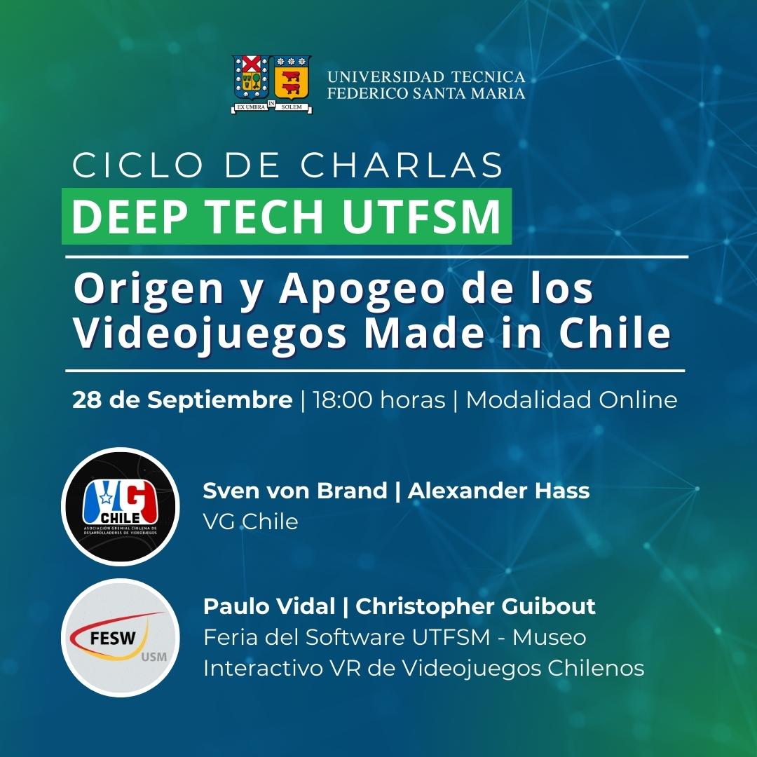 Este Jueves 18:00 estaremos en la <a href="/usantamaria/">USM</a> digitalmente presentando "El Origen y Apogeo de los Videojuegos Made in Chile"

¡Los esperamos en Zoom! us02web.zoom.us/j/84469862051