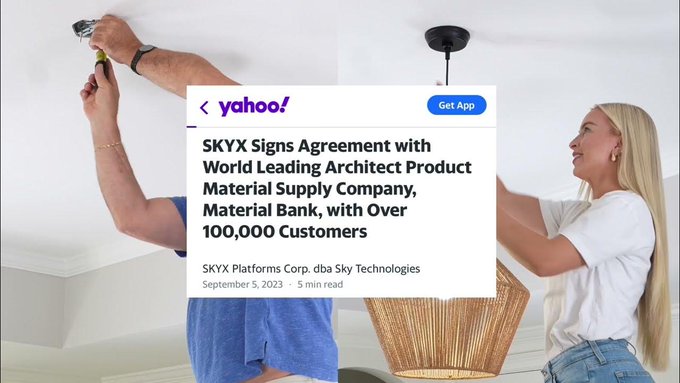 colemantrad's tweet photo. This $SKYX agreement with Material Bank is a great milestone.  First Impressions are it will give the Lighting behemoth a chance to grow its sales  $AMC #StockMarket $SPY $TSLA $QQQ $META $AMZN $MSFT https://t.co/lj3i6eAK04