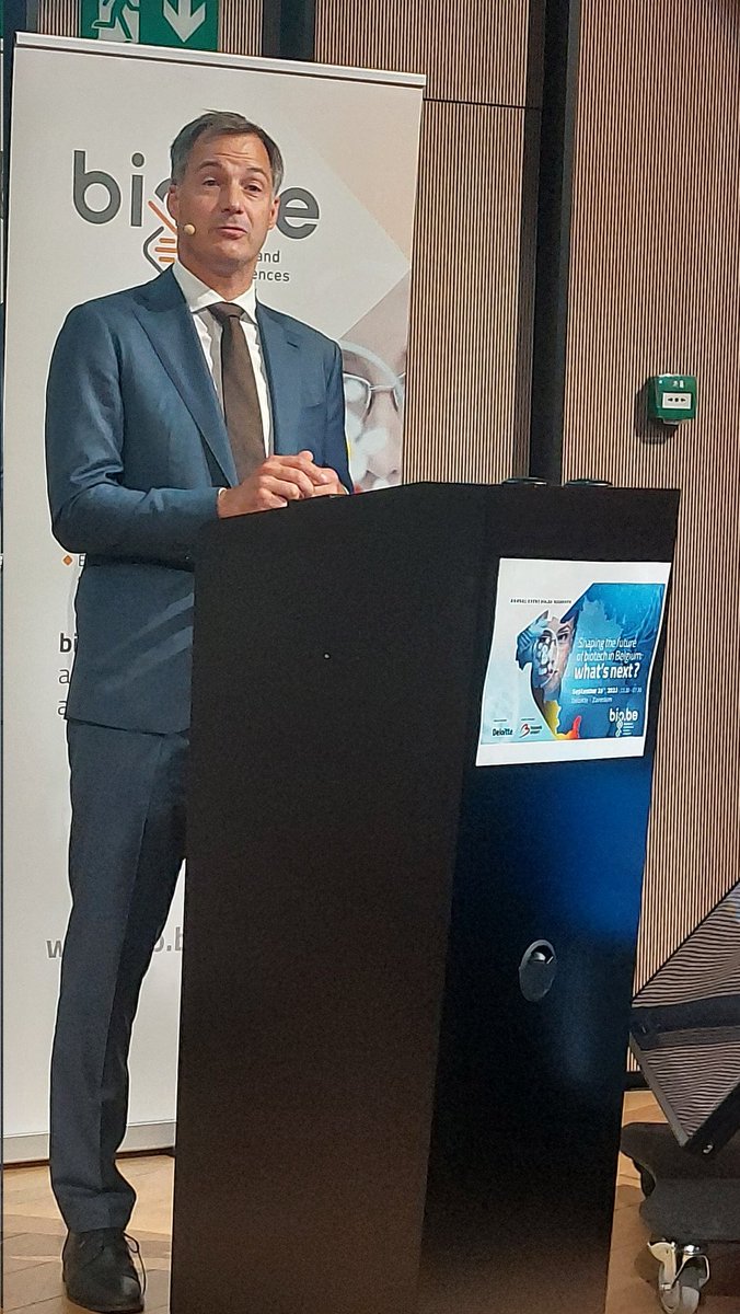 Premier <a href="/alexanderdecroo/">Alexander De Croo 🇧🇪🇪🇺</a> met een sterk pleidooi voor de biotech als speerpuntsector in België bij de afsluiting van het jaarevent <a href="/biobe_essenscia/">bio.be</a>