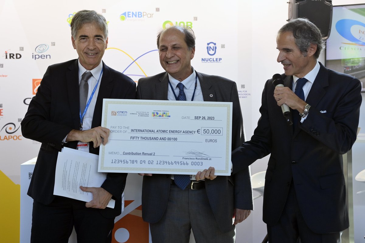 Get to explore how nuclear technology is benefiting Brazilian society. Don't miss 🇧🇷 #Brazil's booth at #IAEAGC showcasing the impactful role of nuclear in development and progress.