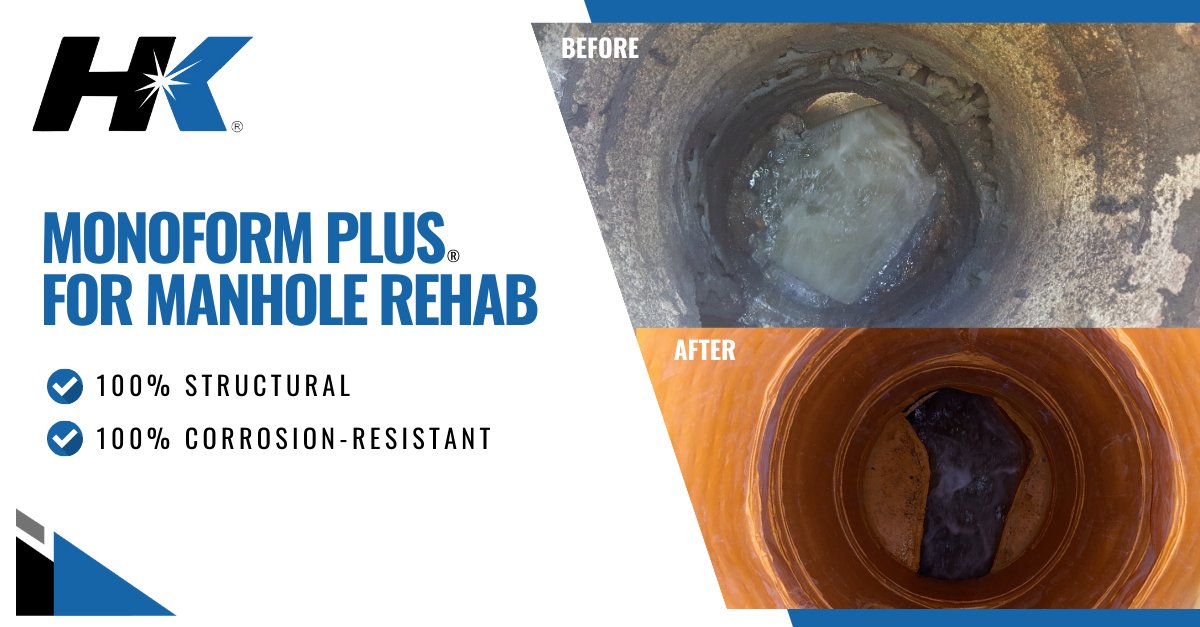hksolutionsgrp's tweet photo. Monoform PLUS® sets a new standard for #manholerehabilitation, delivering 100% structural integrity and 100% corrosion resistance.
Check out the before and after of a manhole restored by #MonoformPLUS below!

https://t.co/OwCLquo9fZ https://t.co/F5ffcgi7wd
