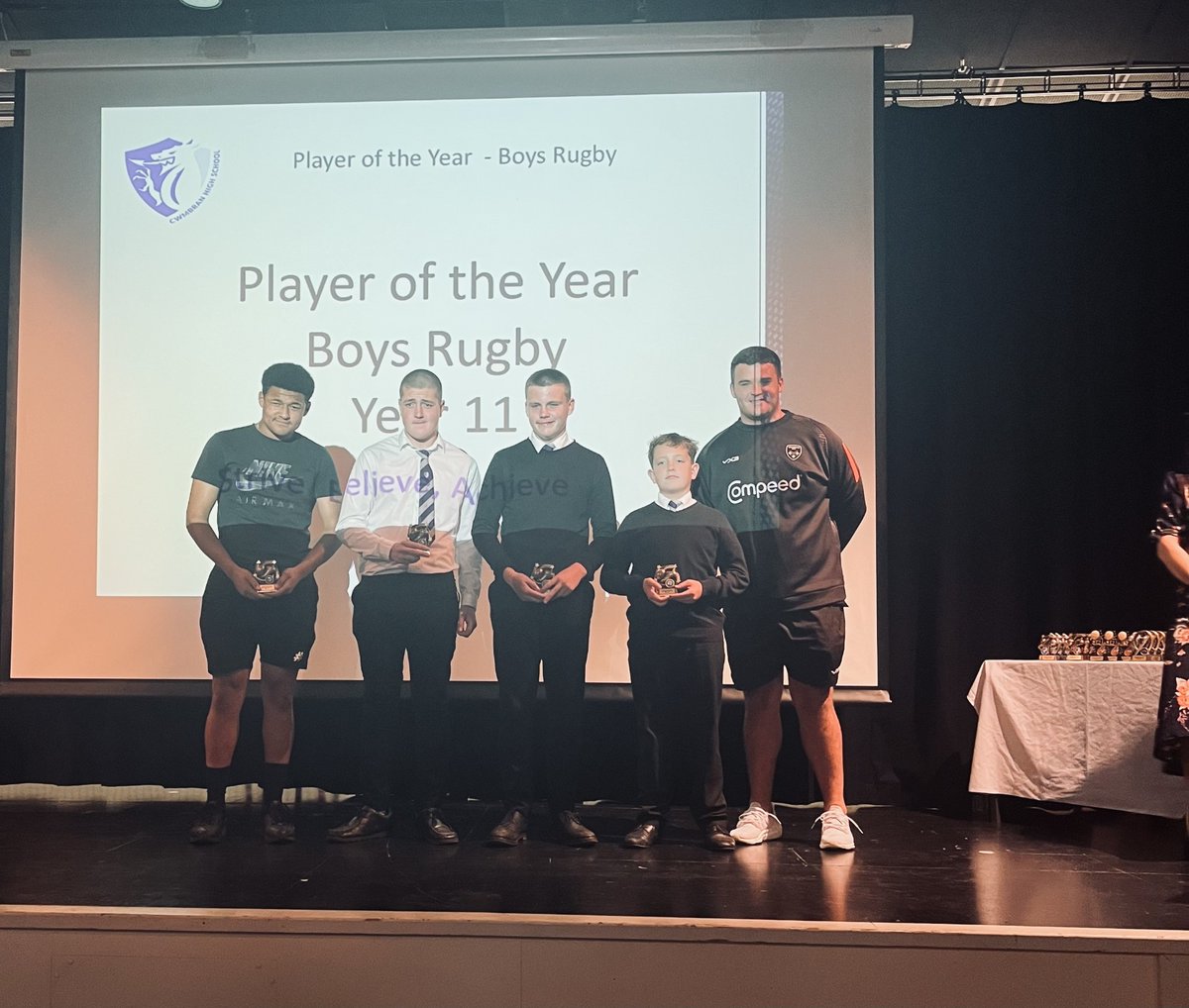 CwmbranHigh's tweet photo. ⭐Sports Awards⭐

Recent successes of the Welsh National Rugby team, mirrored the sports stars of the future at Cwmbran High School, where tonight we celebrated and shared the talent of our fabulous sports stars🙌

#NotInMissOut https://t.co/nDtGZS3ckq