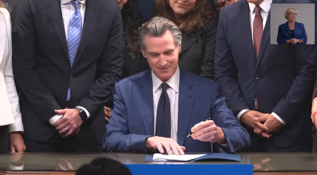 gunpolicy's tweet photo. California Governor signs Bruen response bill (SB2), gun tax bill (AB28), and microstamping delay bill (SB452) https://t.co/ydW8QCi5mD