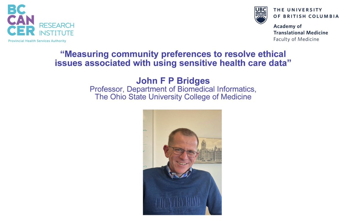 Come join us for a great talk on preference methods to explore how communities view ethical issues associated with the use of sensitive health data. Oct 4th <a href="/ubcspph/">UBC's School of Population and Public Health</a> 

spph.ubc.ca/events/measuri…