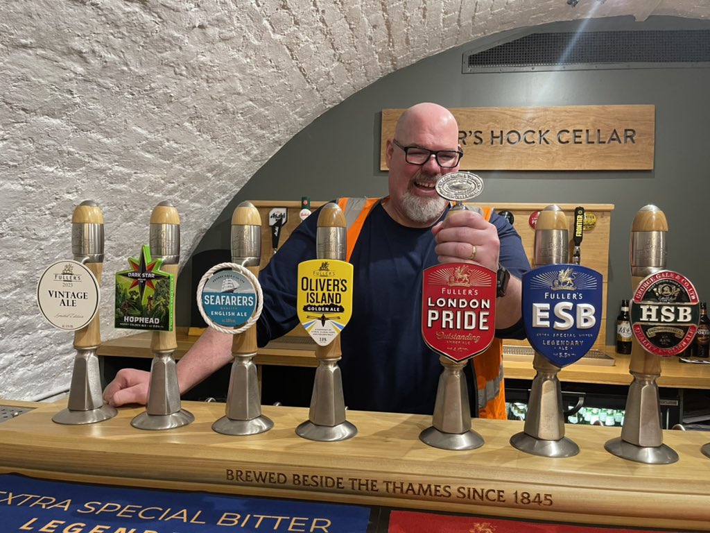 Leko's tweet photo. @Fullers @London_Pride Thanks for the amazing brewery tour today. Great experience and tour guide Collin was incredible! https://t.co/S2ZmwZuBeC