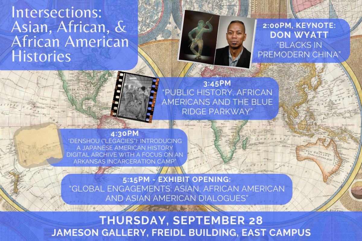 Opening this Thursday, 9/28... Intersections: Asian, African, &amp; African American Histories.
<a href="/DukeAAAS/">Global Black Studies at Duke</a> <a href="/DukeAADS/">Duke Asian American & Diaspora Studies Program</a> <a href="/DukeAsia/">Duke APSI</a>