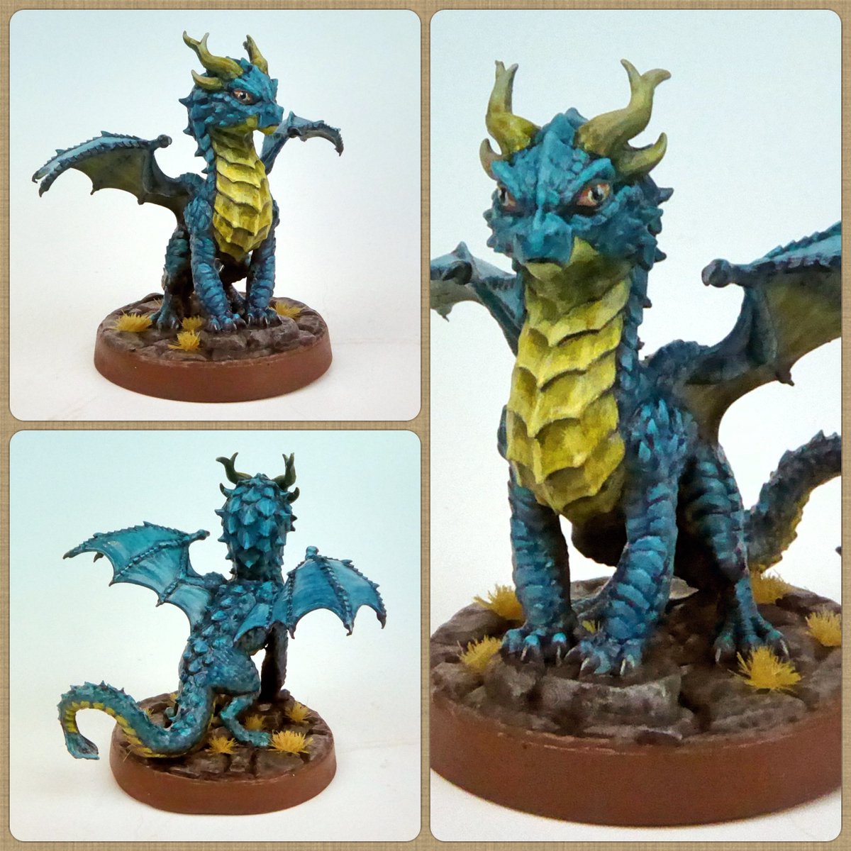 GolnikThJ's tweet photo. Young Blue Dragon. Miniature 3D-printed, modelled by The Dragon Trappers Lodge (https://t.co/8bFgkBw7Ej). #miniaturepainting #3dprinting #tabletop #dragon #bluedragon #dungeonsanddragons https://t.co/LebbE3lP9a