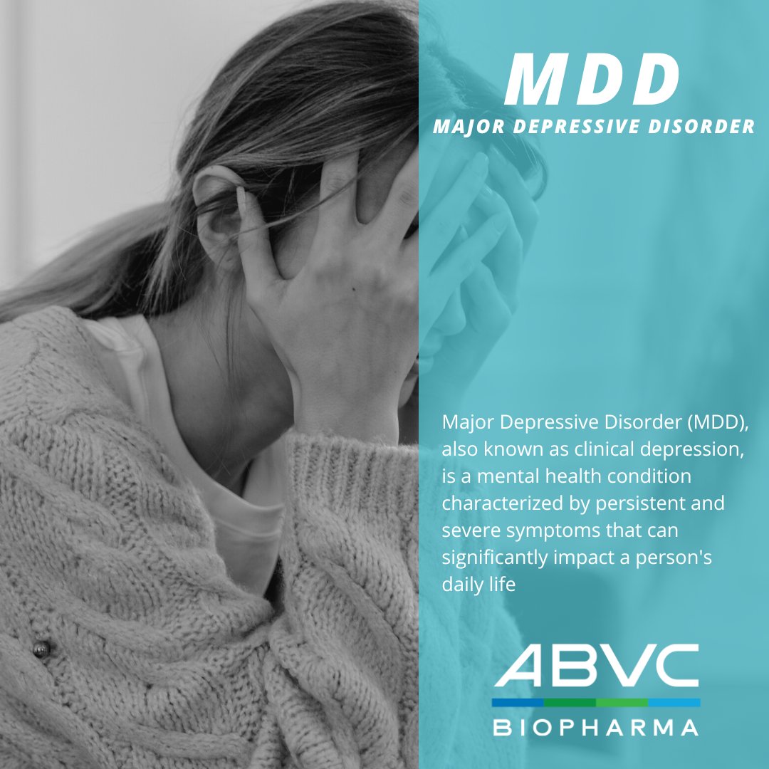 ABVCBioPharma's tweet photo. Read the latest blog "What is Major Depressive Disorder" on our website today!

https://t.co/7dHb3w1DtW 

#mdd #depression #majordepressivedisorder #stress #anxiety #drugresearch #drugdevelopment #selfhelp https://t.co/uJGVTivKoc