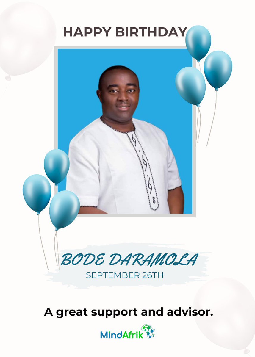 mindafrik's tweet photo. To a great support, advisor and clinical therapist par excellence, we wish you a prosperous, healthy&wealthy Birthday. Your new age is filled with beautiful experiences.
The team at MindAfrik are glad to have your consistent support.
#septborn #happybirthdayadvisor #mindafrik https://t.co/NOMuvs2kt3