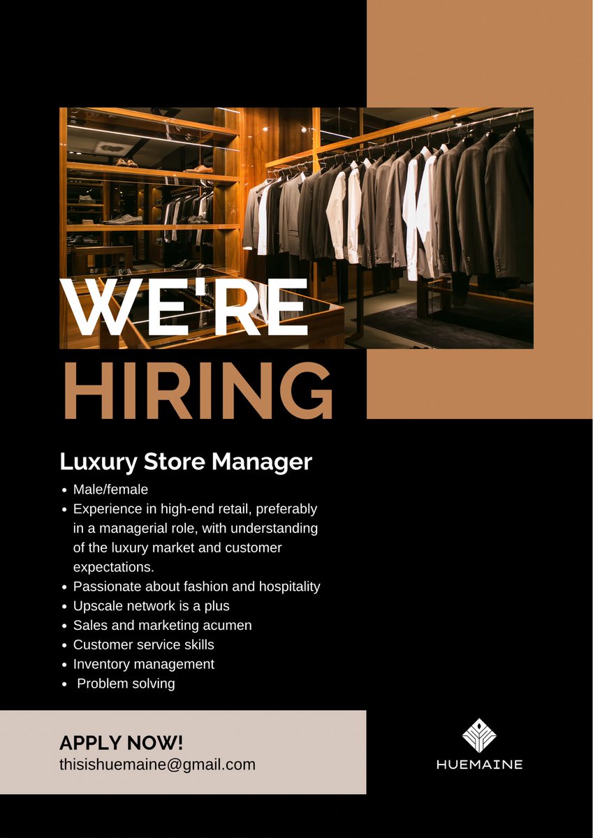 Currently recruiting for one my top clients, kindly indicate if you're a good fit or share with someone who you believe will be x

Good salary + benefits (free lunch daily, health insurance etc) inclusive.

Email: thisishuemaine@gmail.com